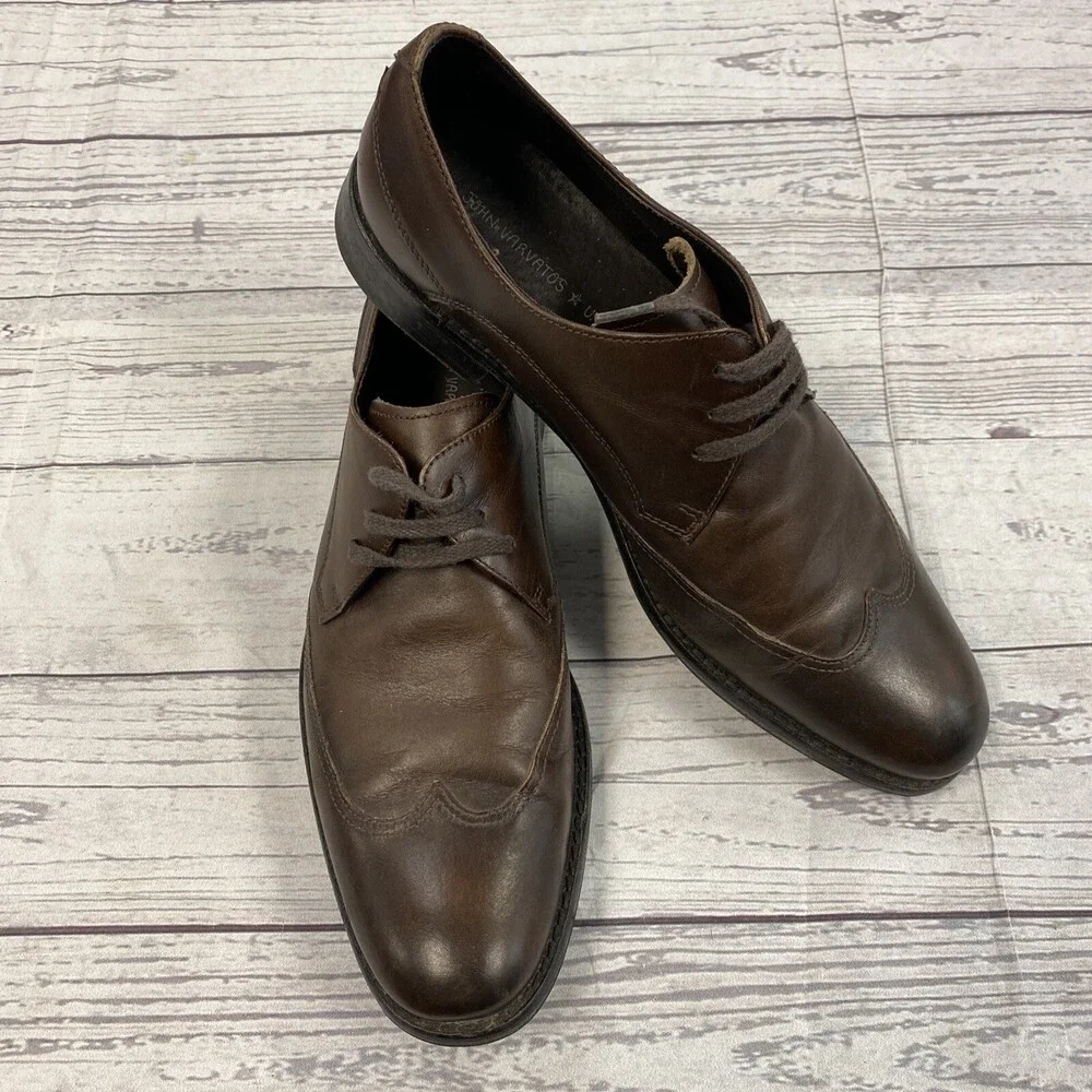 JOHN VARVATOS USA F1577M3B-A11B2 Wingtip Derby Brown Leather Men's Size 8*